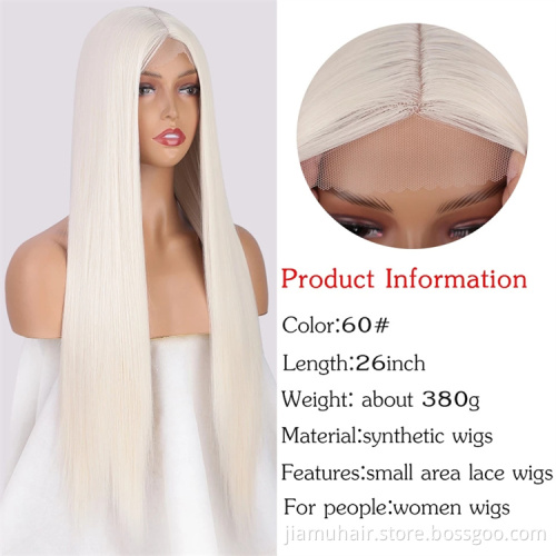 Synthetic Cosplay Wig Long Straight Middle Part Hair Blonde Pink Black Heat Resistant Fiber Long Hair Wigs